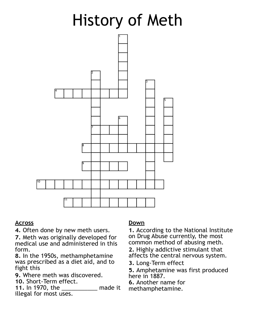 History of Meth Crossword