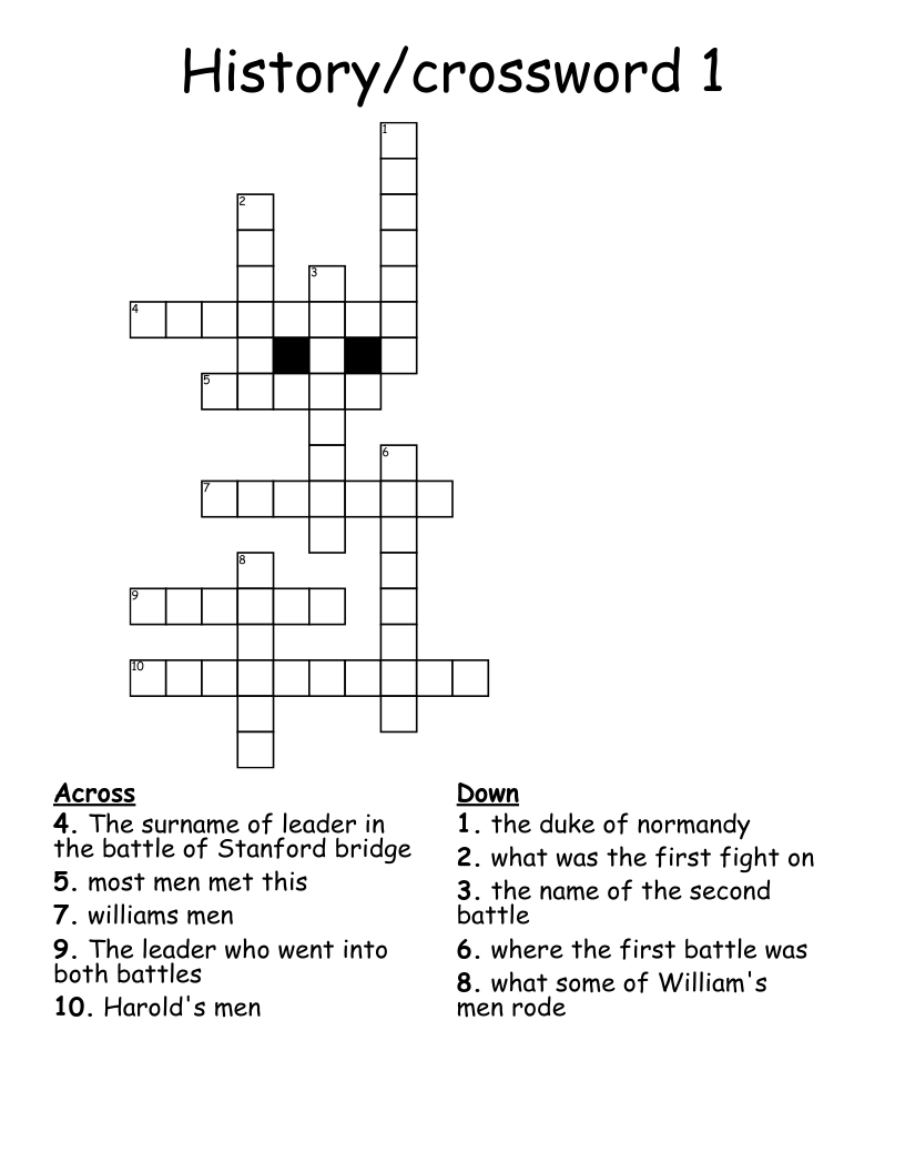 History/crossword 1