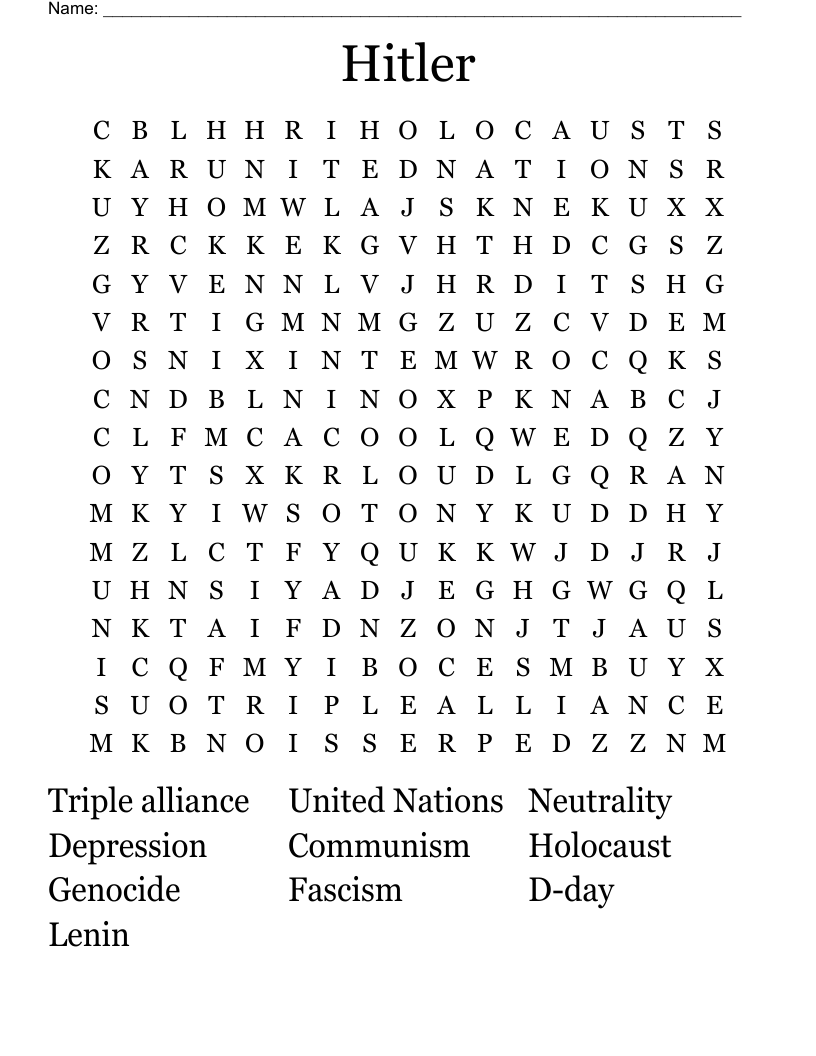 Hitler Word Search