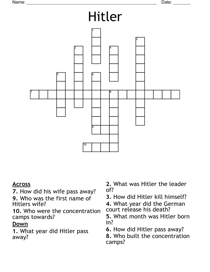 Hitler  Crossword