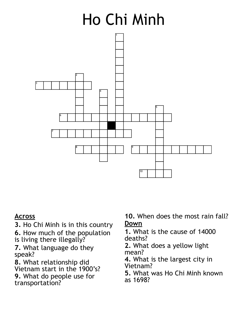 Ho Chi Minh Crossword