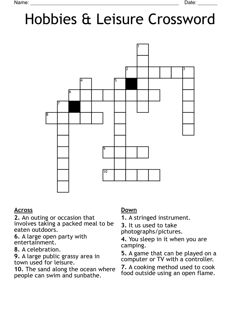 Hobbies & Leisure Crossword