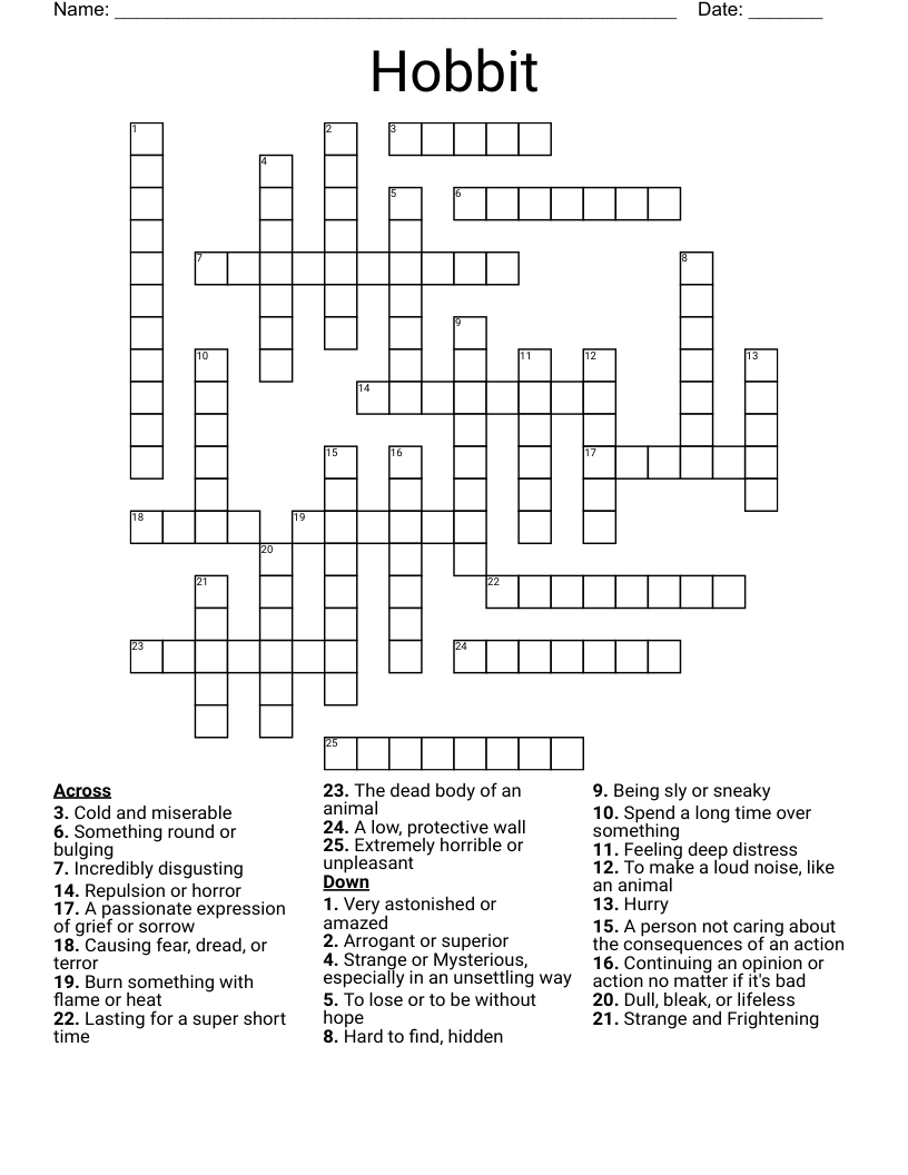Hobbit Crossword