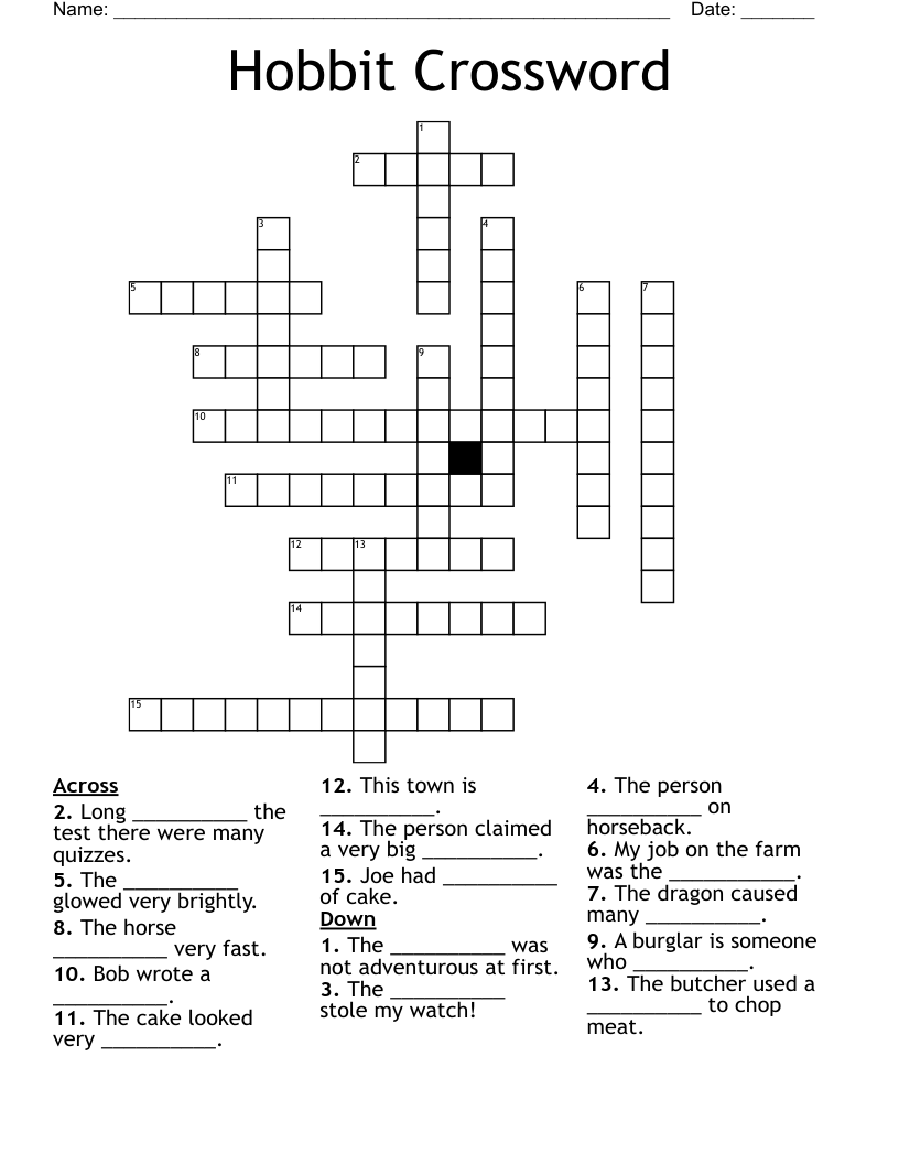 Hobbit Crossword