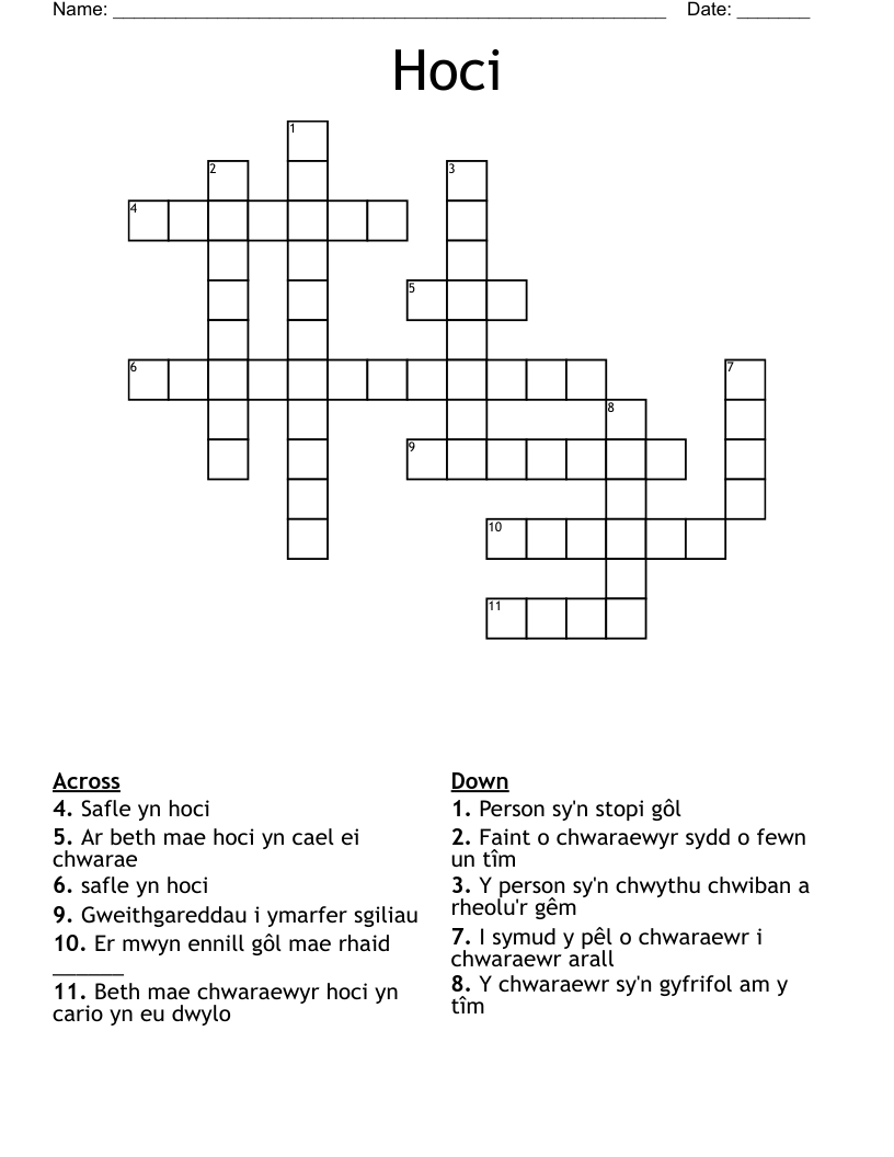 Hoci Crossword