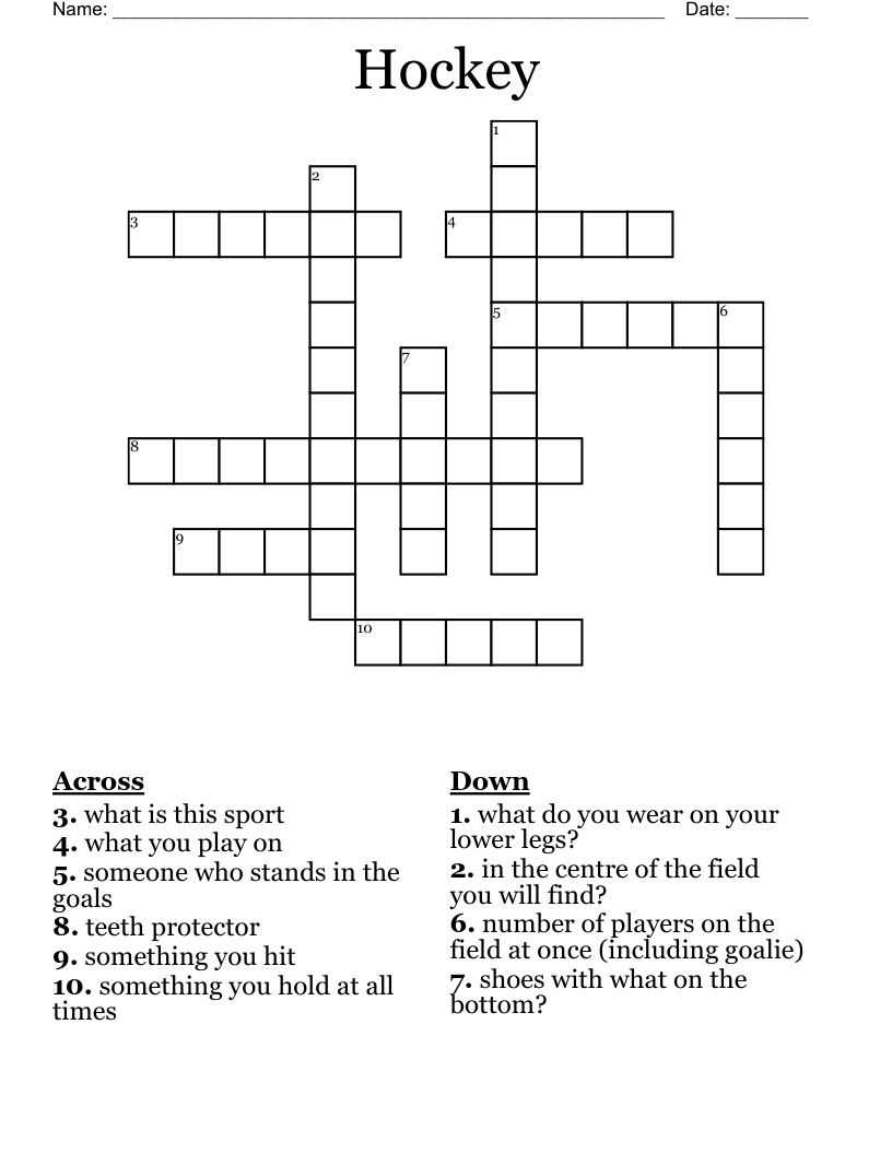 Hockey Crossword
