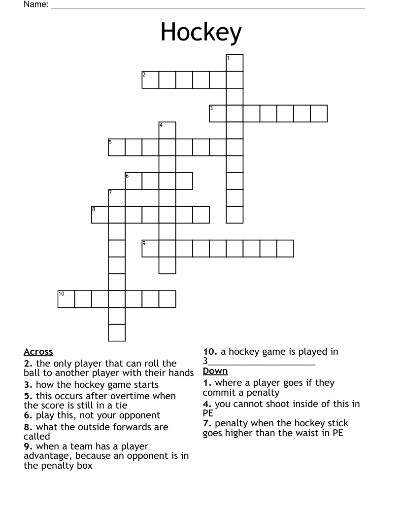 Hockey Crossword