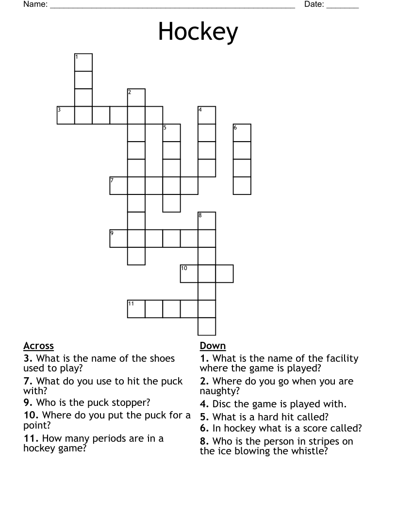 Hockey Crossword