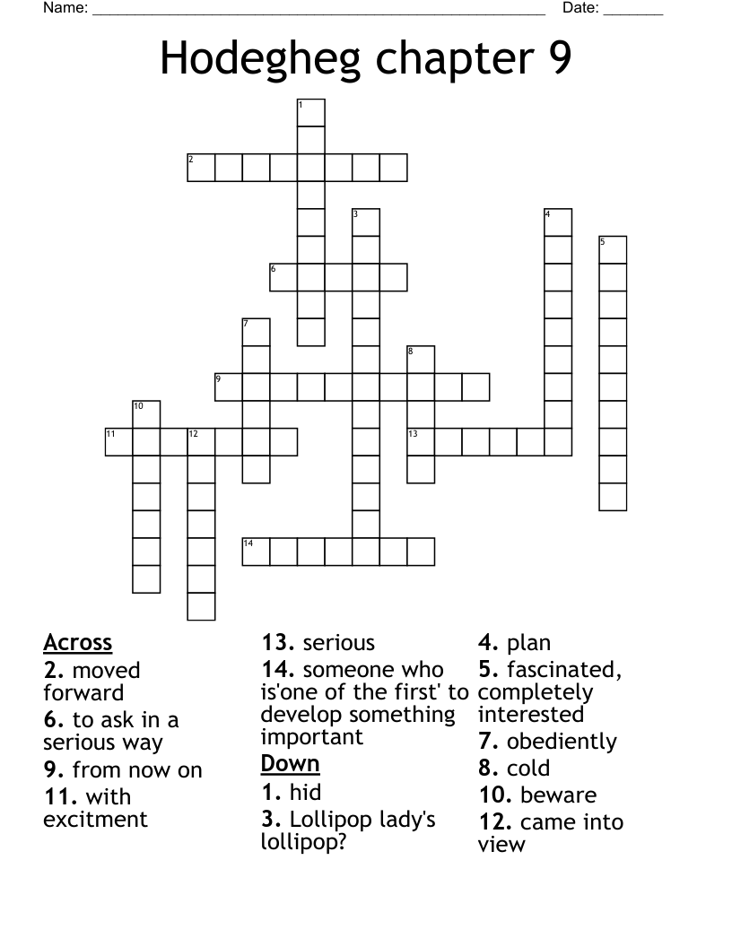 Hodegheg chapter 9 Crossword