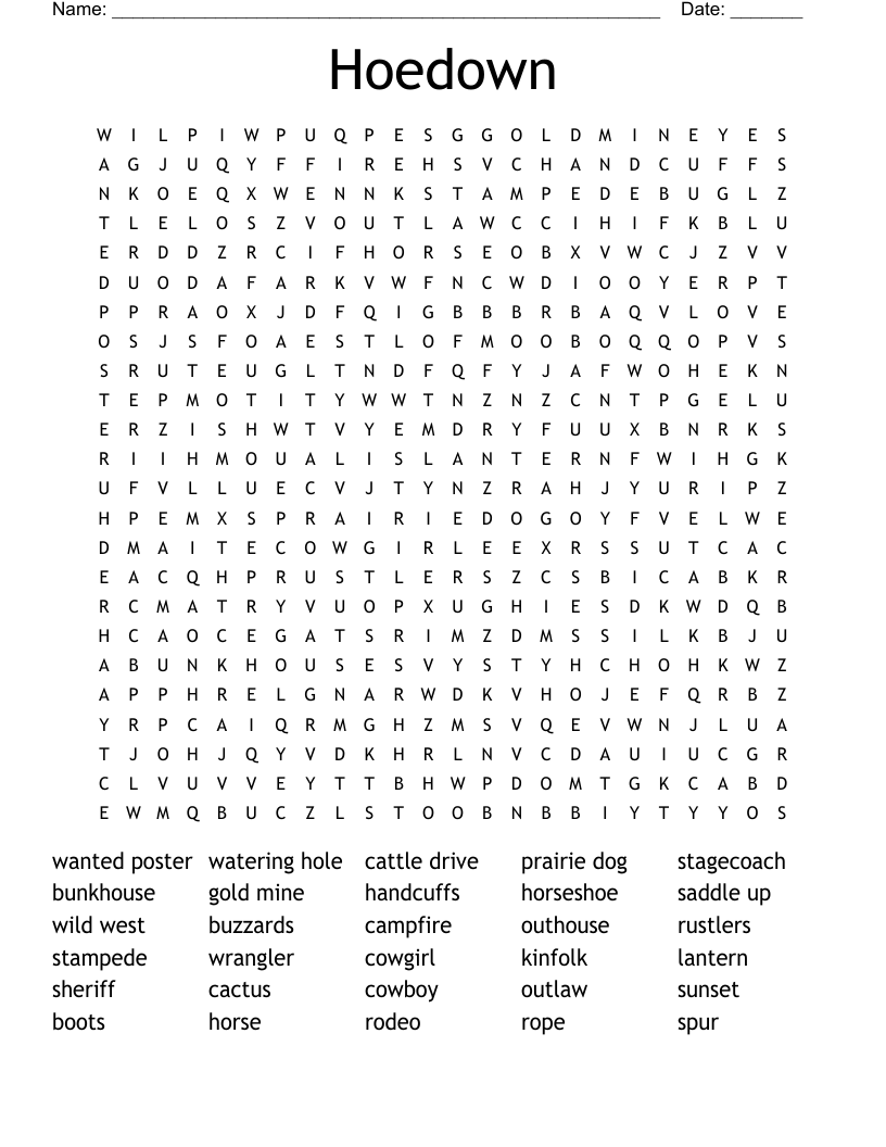 Hoedown Word Search