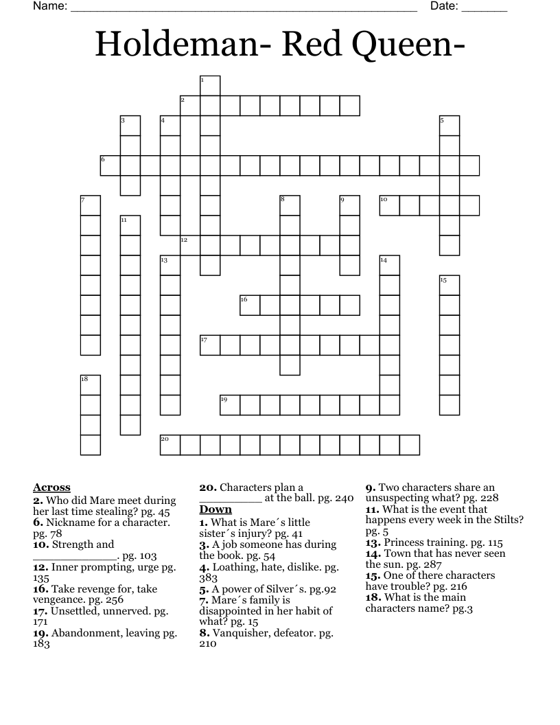 Holdeman- Red Queen- Crossword
