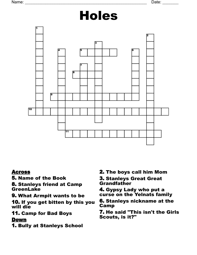 Holes Crossword