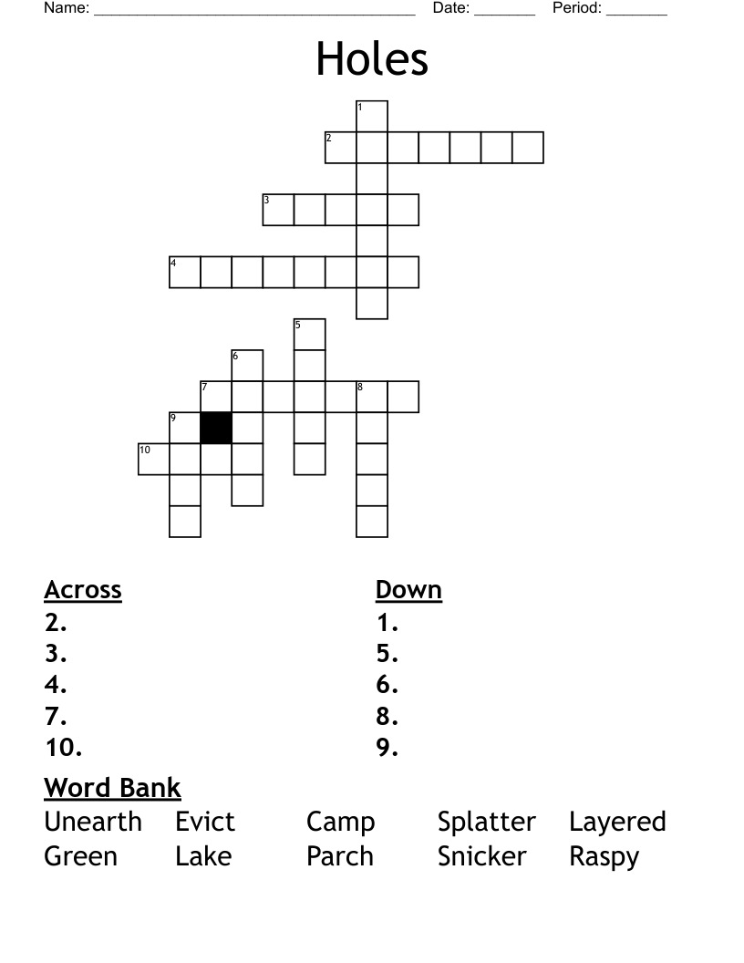 Holes Crossword