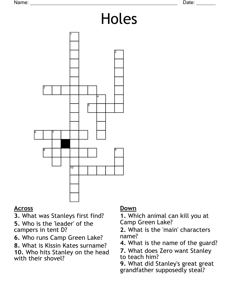 Holes Crossword