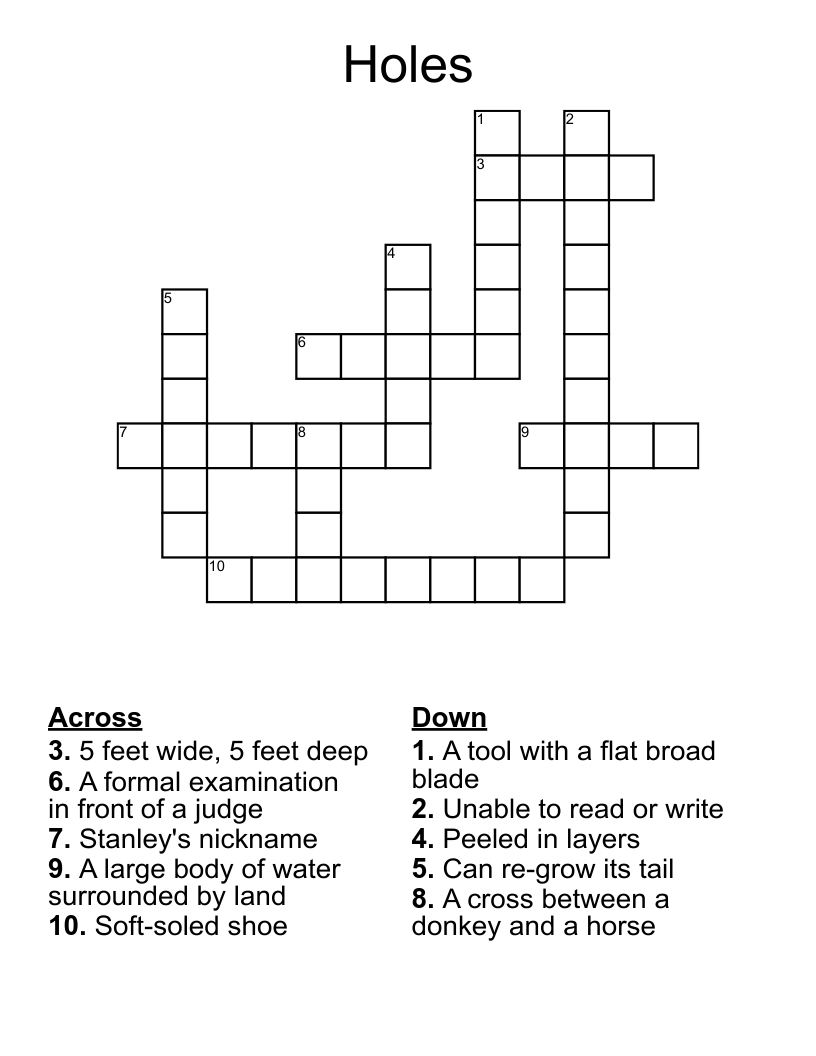 Holes Crossword