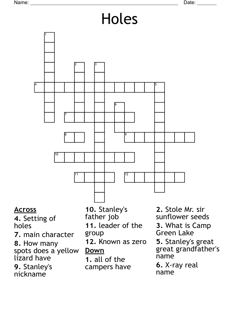 Holes Crossword