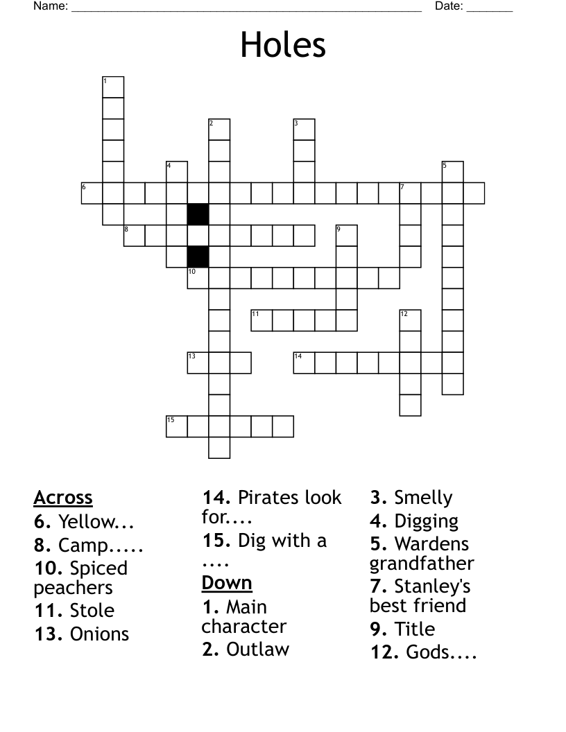 Holes Crossword