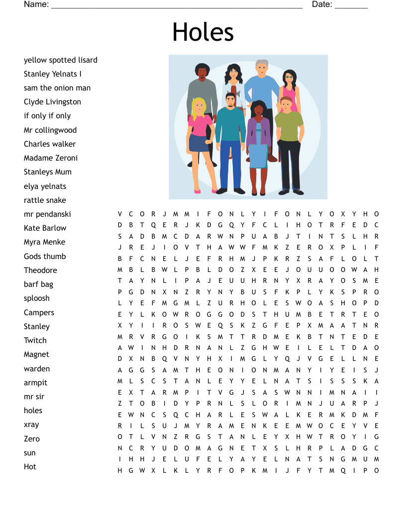 Holes Word Search