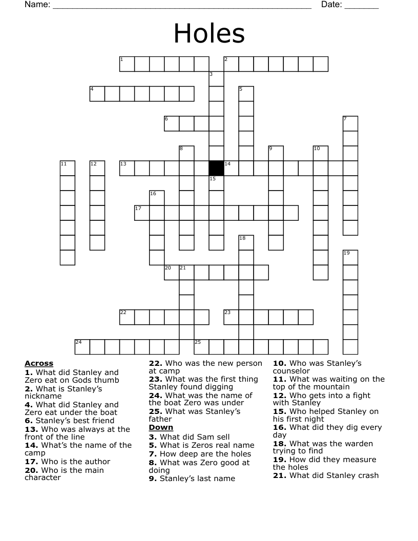 Holes Crossword