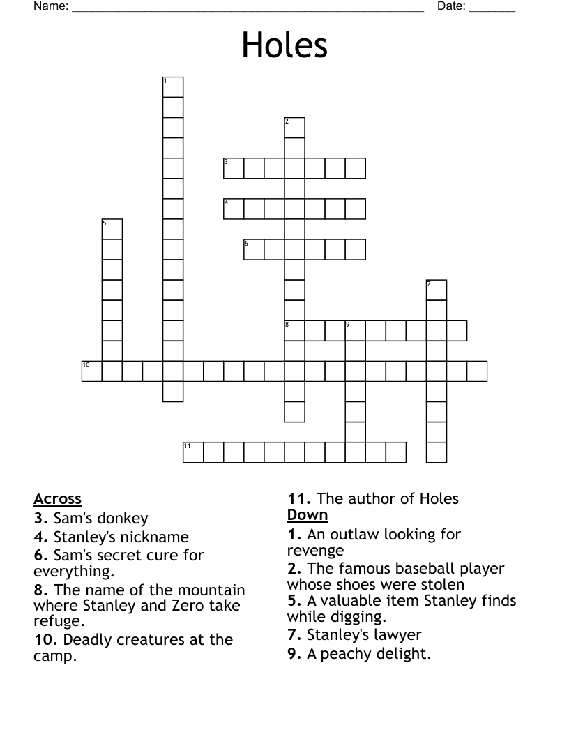 Holes Crossword