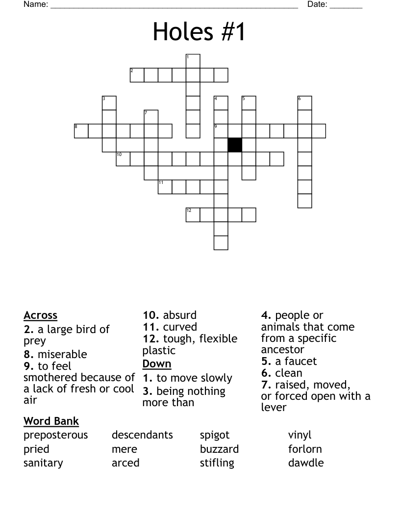 Holes #1 Crossword