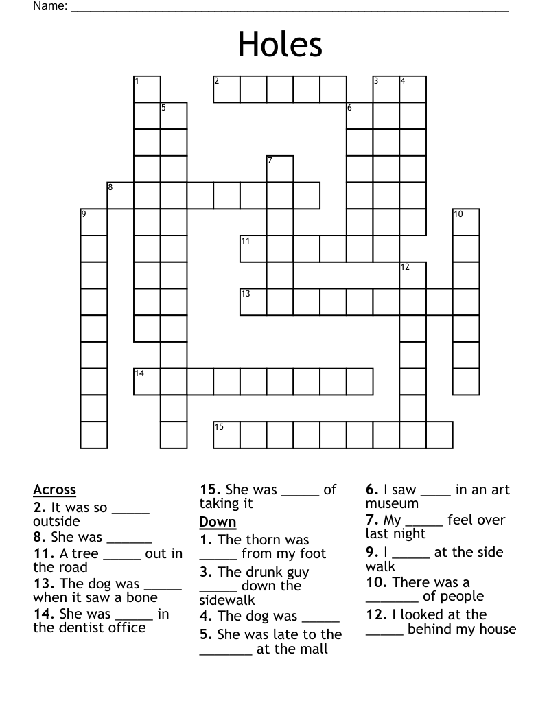 Holes Crossword