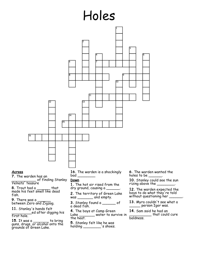 Holes Crossword