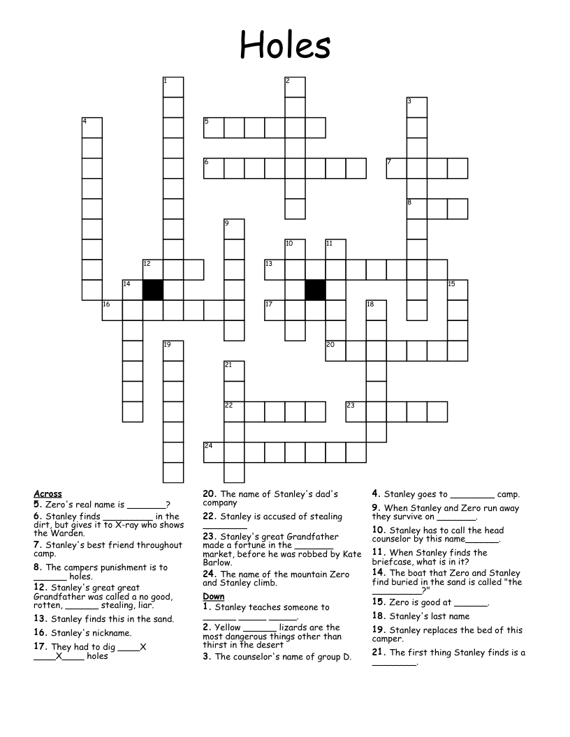 Holes Crossword