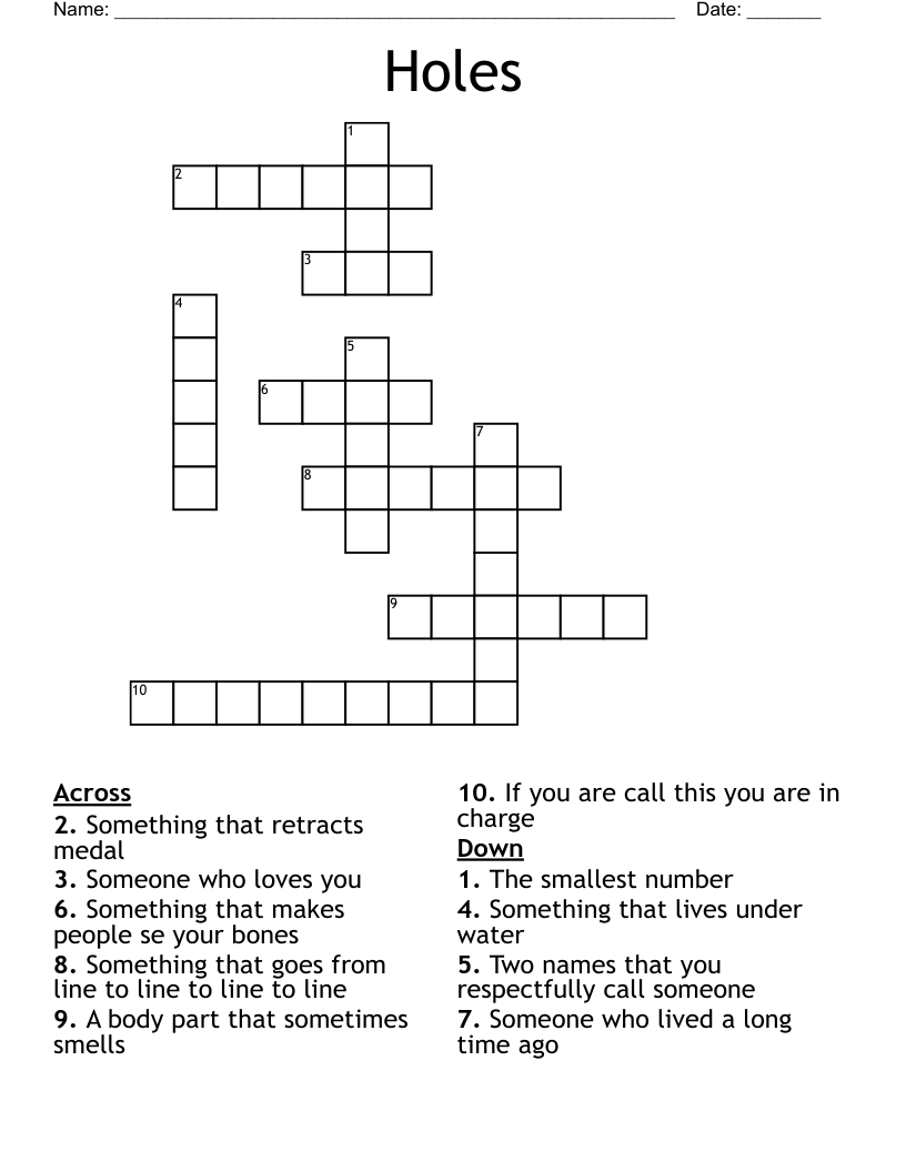 Holes Crossword