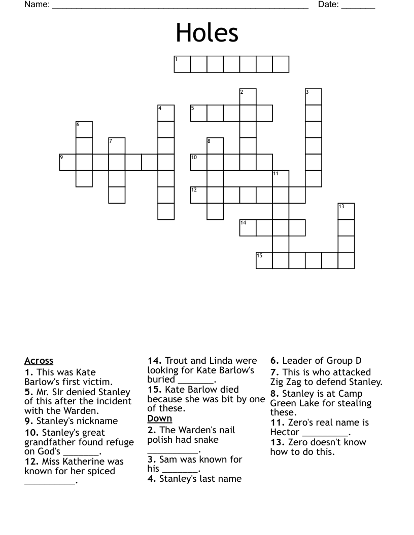 Holes Crossword