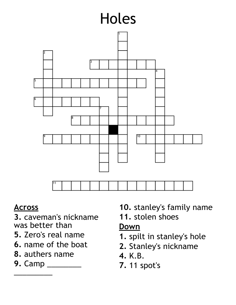 Holes Crossword