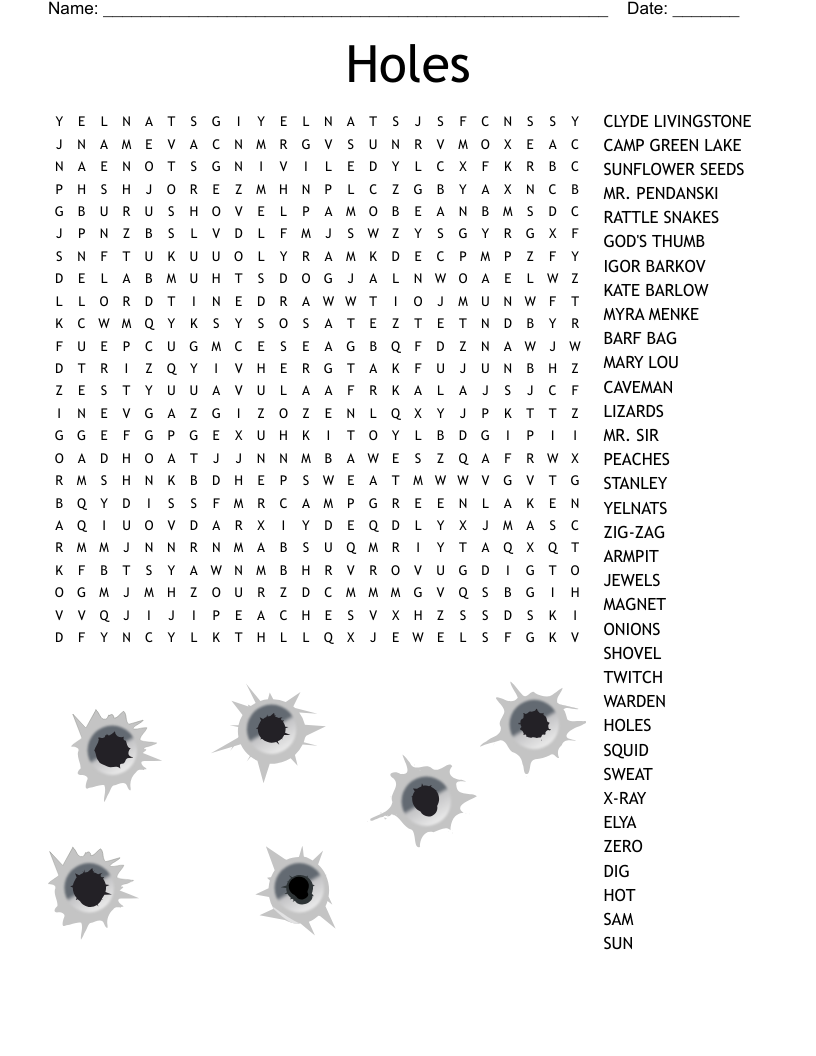 Holes Word Search