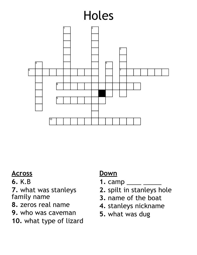 Holes Crossword