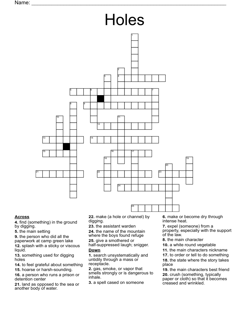 Holes Crossword