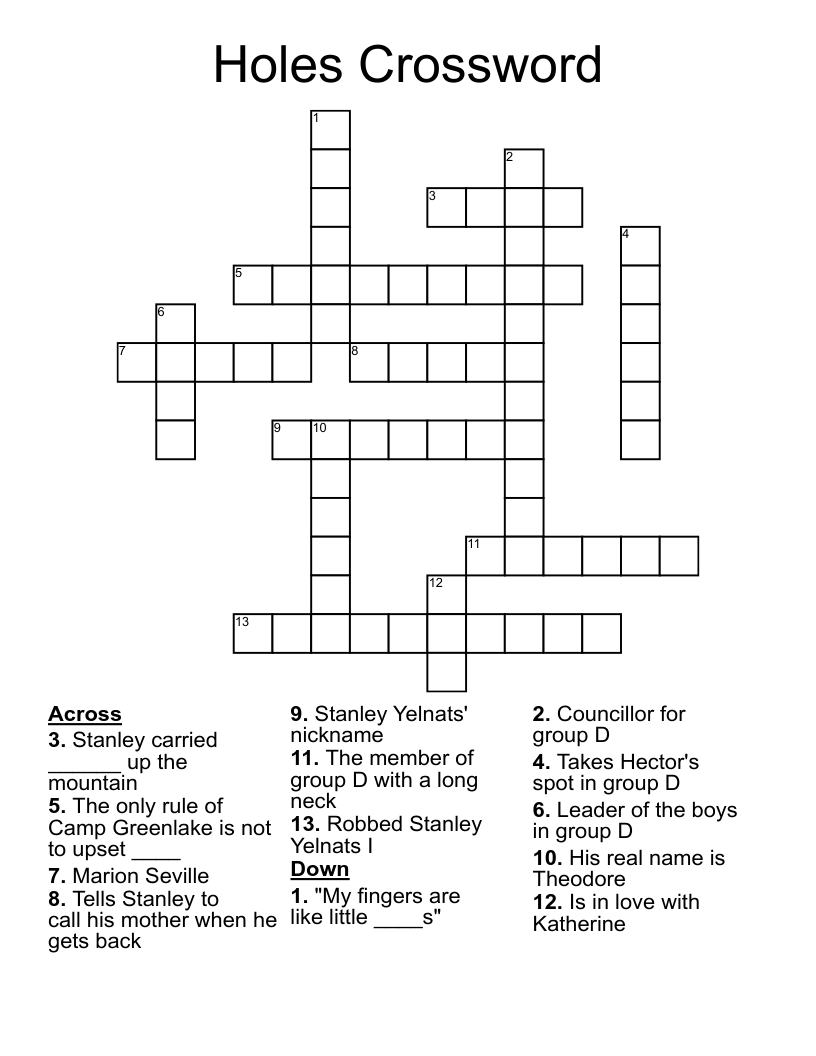 Holes Crossword