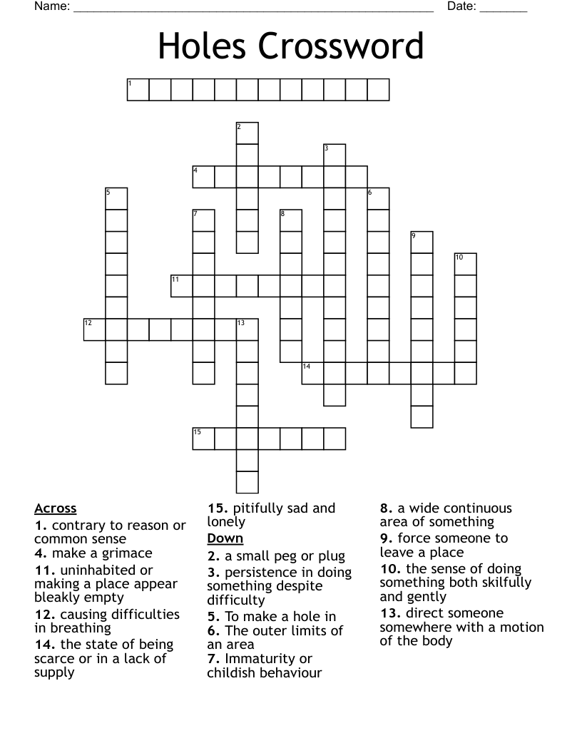 Holes Crossword