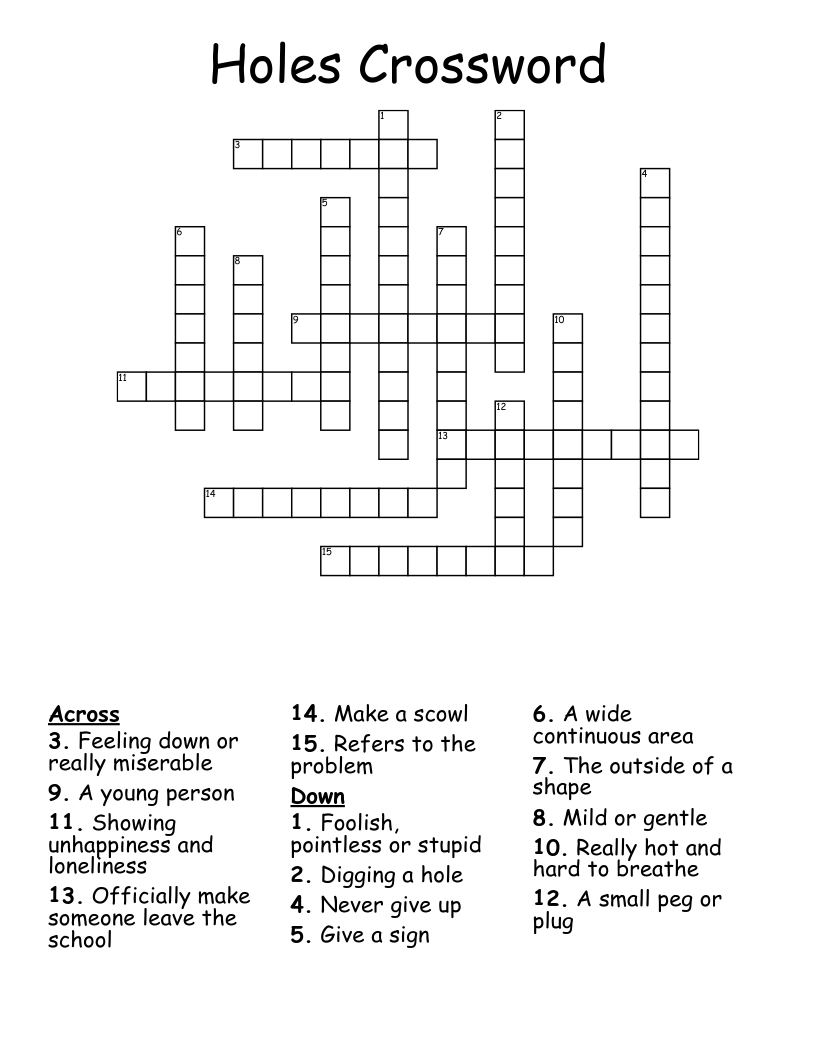 Holes Crossword