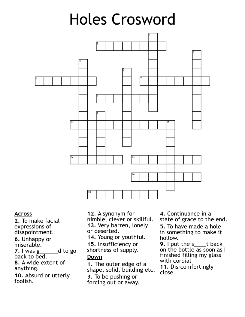 Holes Crosword Crossword