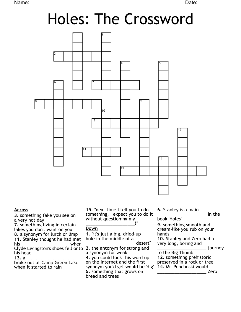 Holes: The Crossword