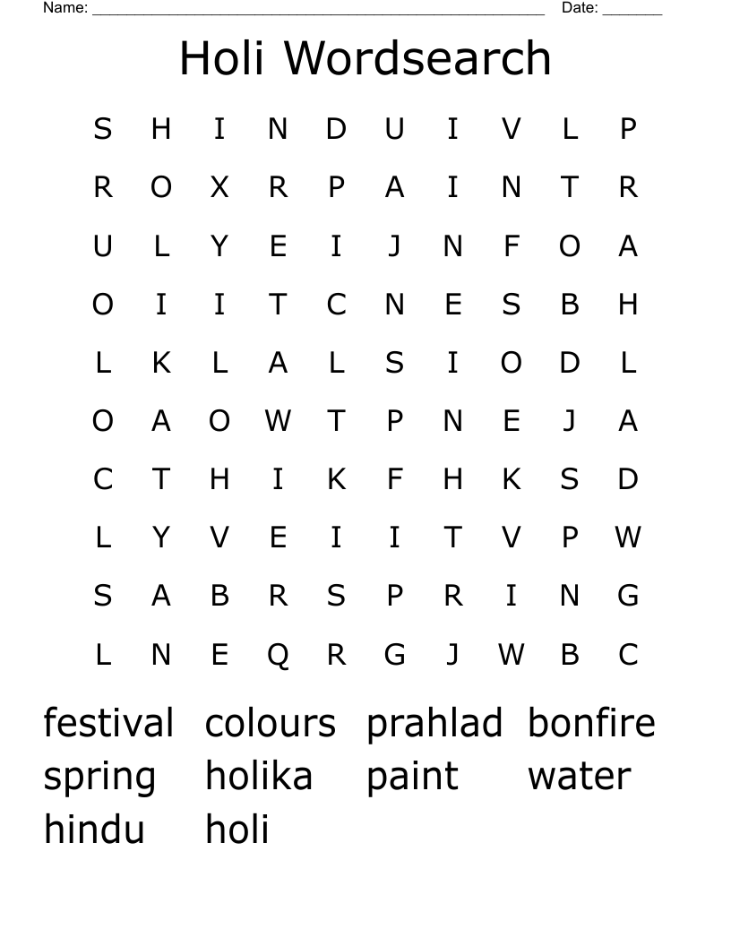 Holi Wordsearch