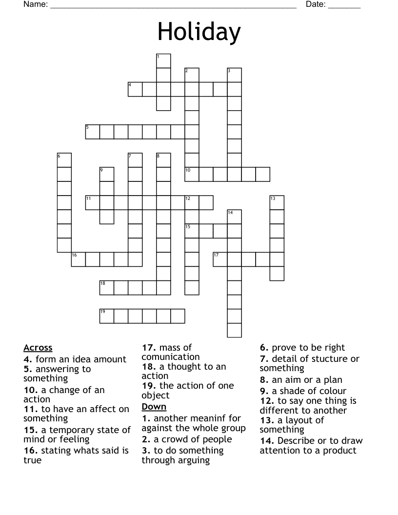 Holiday Crossword