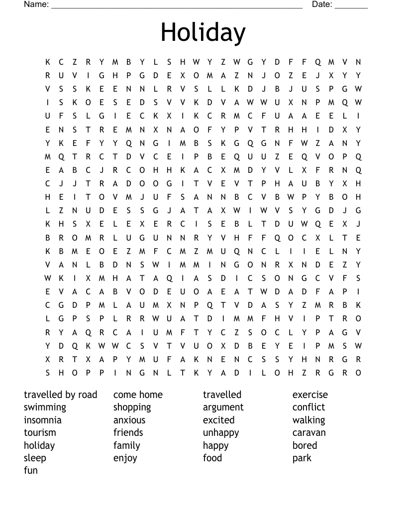 Holiday Word Search