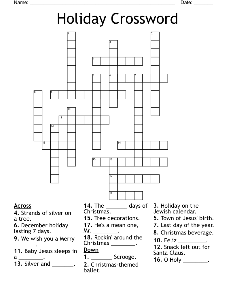 Holiday Crossword