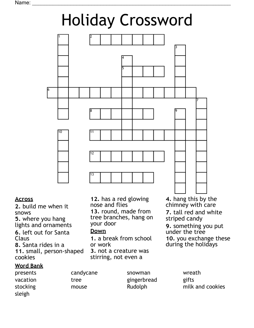 Holiday Crossword