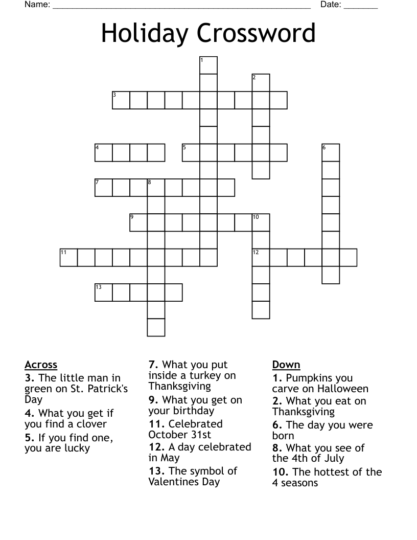 Holiday Crossword