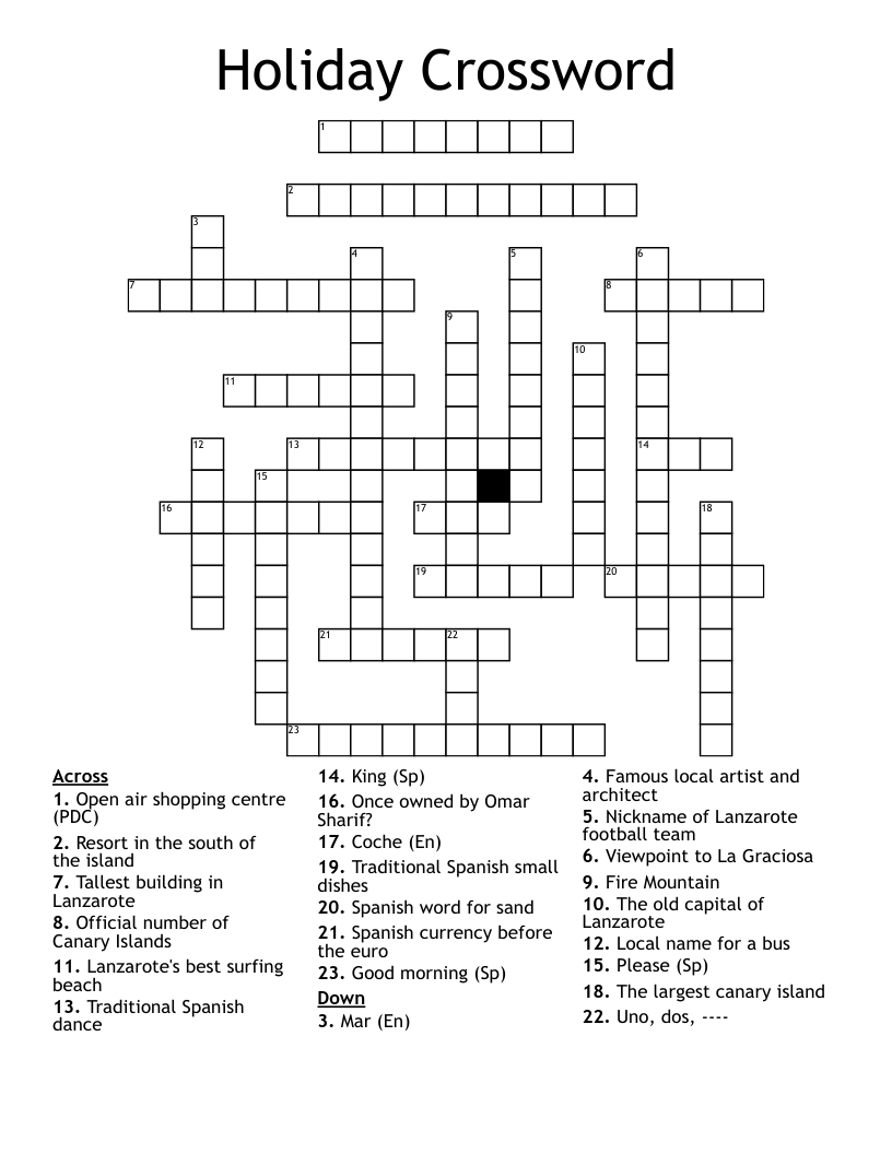 Holiday Crossword