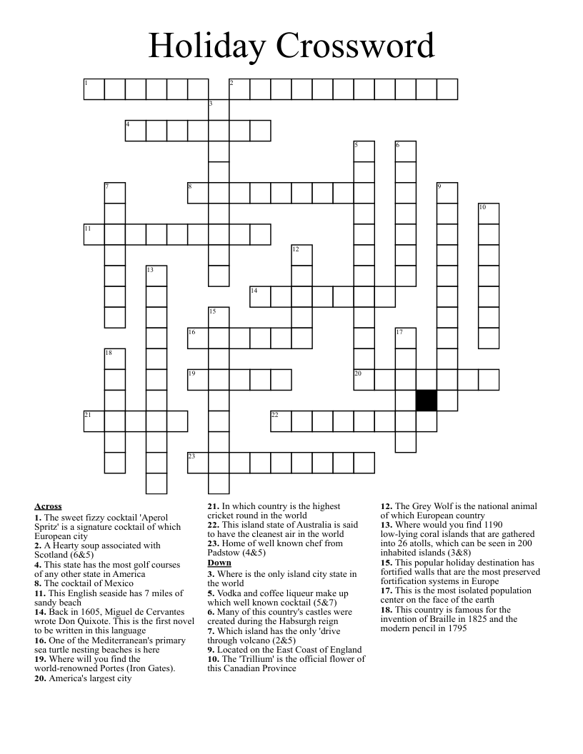Holiday Crossword
