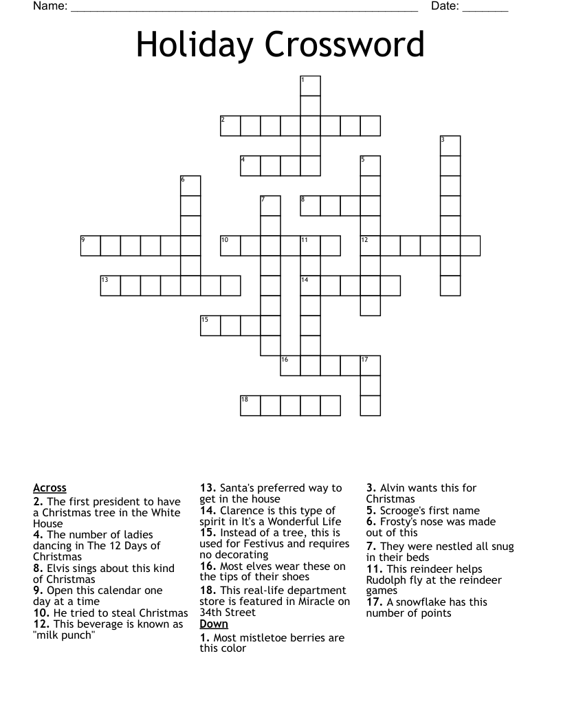 Holiday Crossword