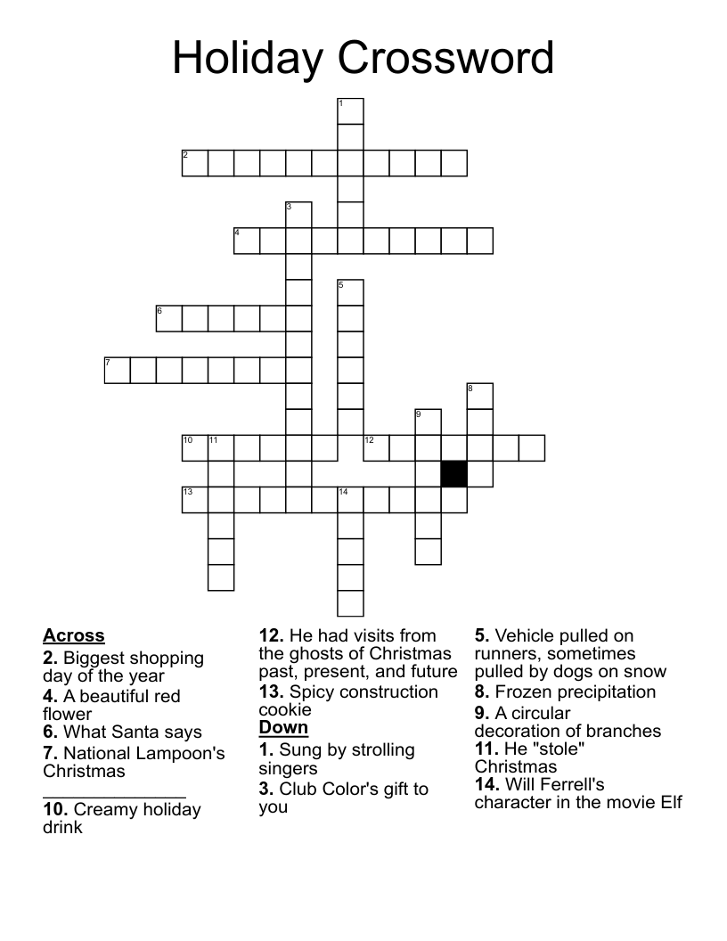 Holiday Crossword
