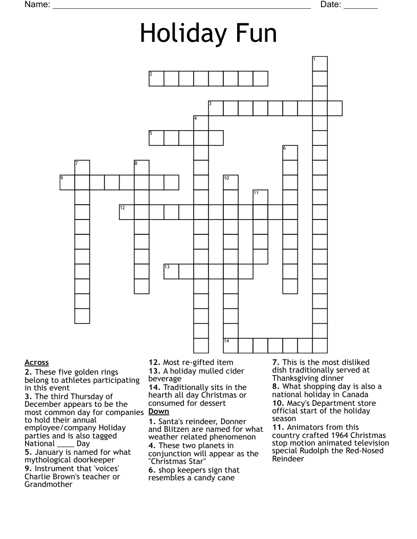 Holiday Fun Crossword